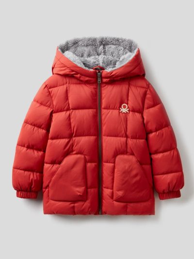 Red Kids' Benetton Teddy Interior Padded Jackets | AU245069