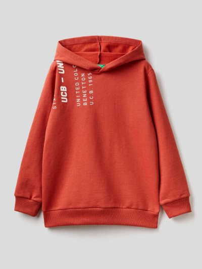 Red Kids' Benetton Warm Hoodie | AU075890