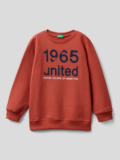 Red Kids' Benetton Warm Logo Sweatshirt | AU494164