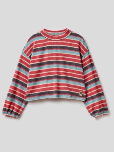 Red Kids' Benetton Warm Striped Long Sleeve T-shirts | AU205087