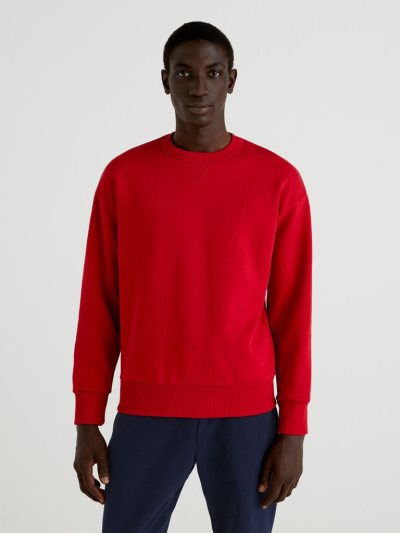 Red Men's Benetton Warm Crew Neck Sweatshirt | AU077406