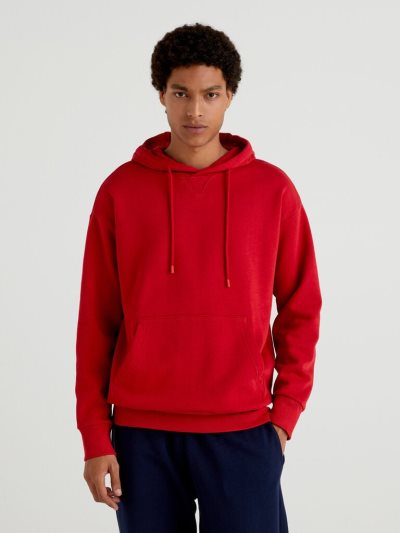 Red Men's Benetton Warm Hoodie | AU334810