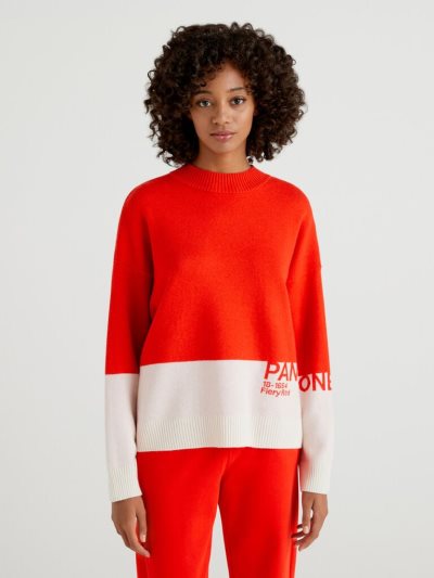 Red Women's Benetton Benettonxpantone™ Turtleneck High Neck Sweaters | AU093492