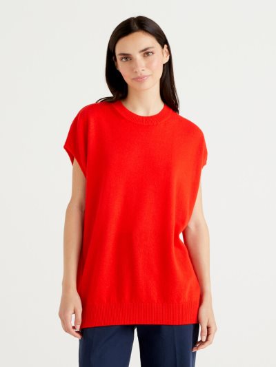 Red Women's Benetton Sleeveless Cashmere Blend Sweaters | AU779857