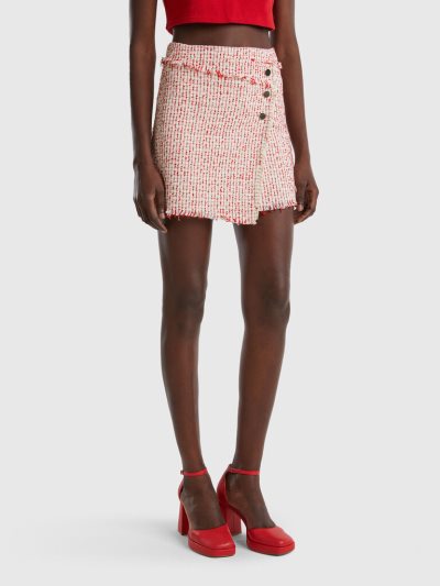 Red Women's Benetton Tweed Mini Skirts | AU254505