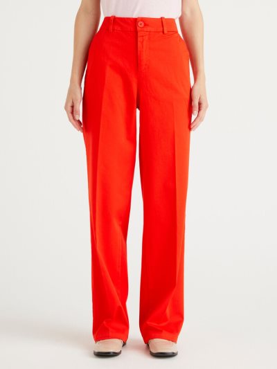 Red Women's Benetton Wide Leg Trousers | AU227496