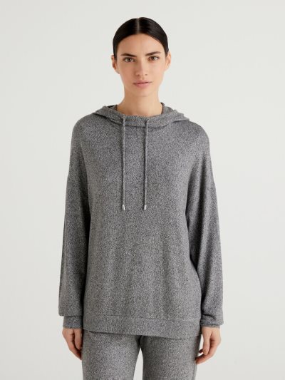 Silver Women's Benetton Long Sleeve Hood T Shirts | AU156284