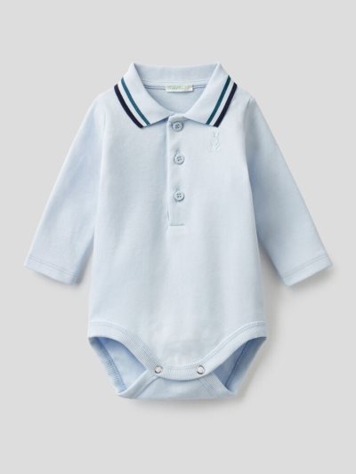 Sky Blue Kids' Benetton 100% Cotton Bodysuit Bodysuits | AU675647