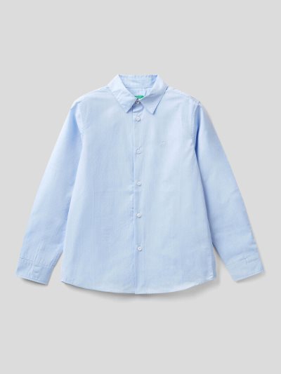 Sky Blue Kids' Benetton Classic Pure Cotton Shirts | AU104606