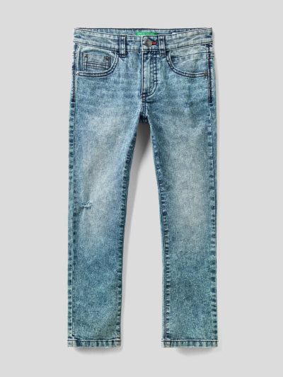 Sky Blue Kids' Benetton Eco-recycle Denim Skinny Fit Jeans | AU498020