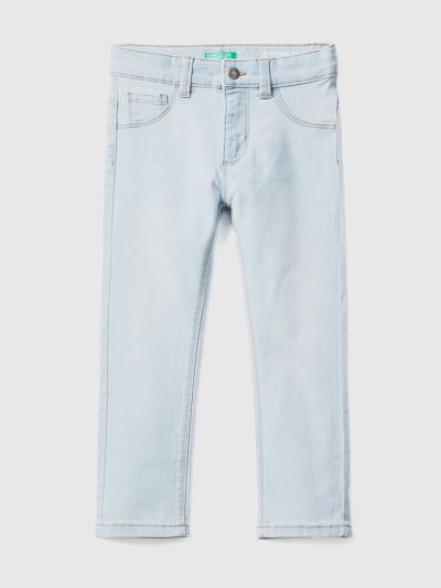 Sky Blue Kids' Benetton Five-pocket Slim Fit Jeans | AU660993