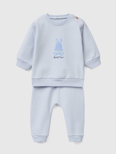 Sky Blue Kids' Benetton Light Sweat Dungarees | AU022784