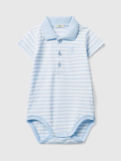 Sky Blue Kids' Benetton Polo Bodysuit Stretch Cotton Bodysuits | AU741779