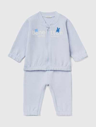 Sky Blue Kids' Benetton Sweat Sports Dungarees | AU761955