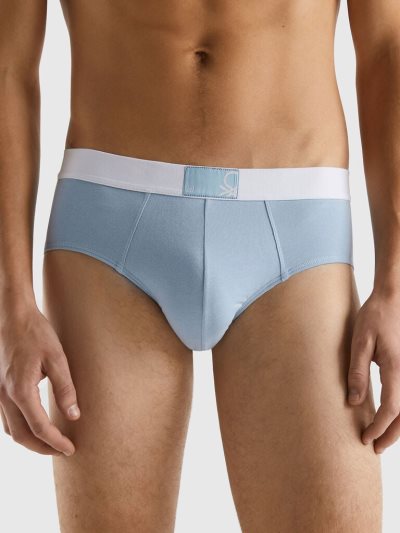 Sky Blue Men's Benetton Stretch Organic Cotton Briefs | AU797201