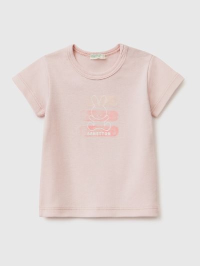 Soft Pink Kids' Benetton 100% Organic Cotton T Shirts | AU320601