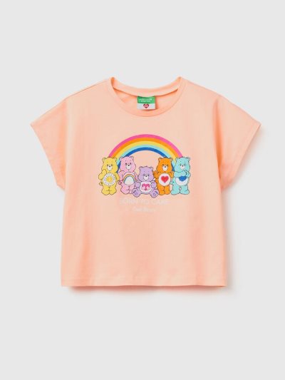 Soft Pink Kids' Benetton Care Bears™ Print Short Sleeve T-shirts | AU891853