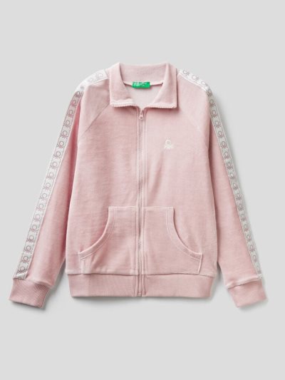 Soft Pink Kids' Benetton Chenille Logo Sweatshirt | AU574503