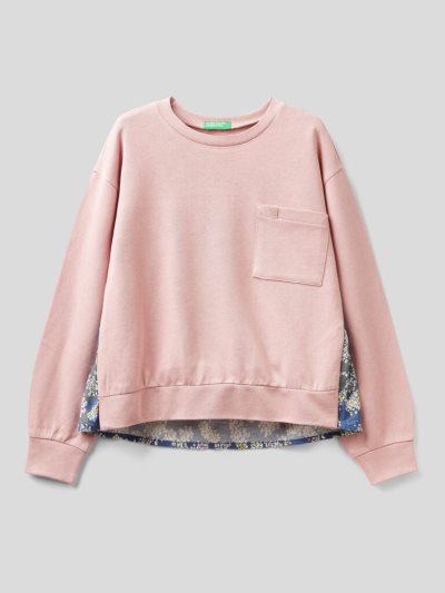 Soft Pink Kids' Benetton Flowy Pocket Sweatshirt | AU749697