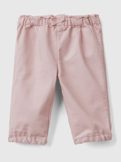 Soft Pink Kids' Benetton Gathered Waist Trousers | AU182294