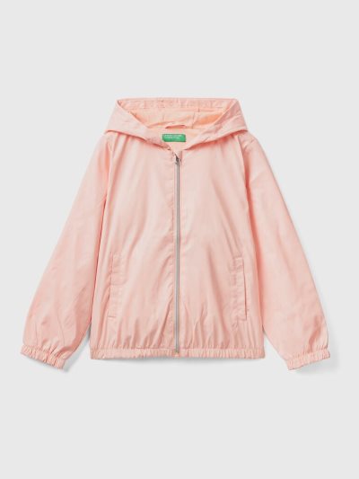 Soft Pink Kids' Benetton Light "Rain Defender" Jackets | AU998231