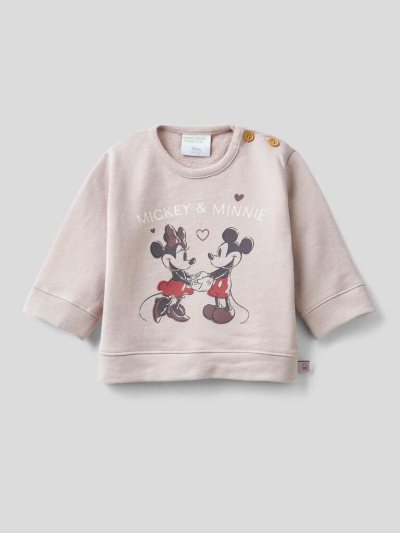 Soft Pink Kids' Benetton Mickey & Friends 100% Cotton Sweatshirt | AU406536