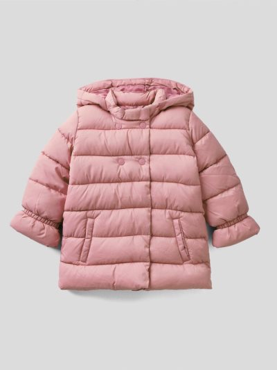 Soft Pink Kids' Benetton Padded Double-breasted Jackets | AU496544