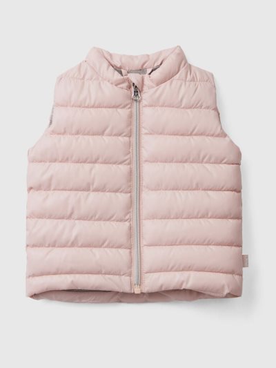 Soft Pink Kids' Benetton Padded Technical Fabric Vest | AU089047