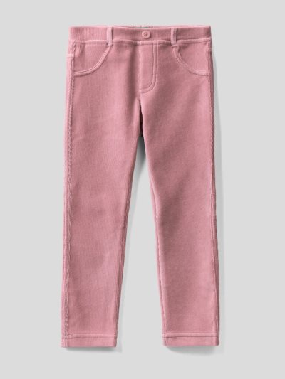 Soft Pink Kids' Benetton Ribbed Chenille Trousers | AU584143