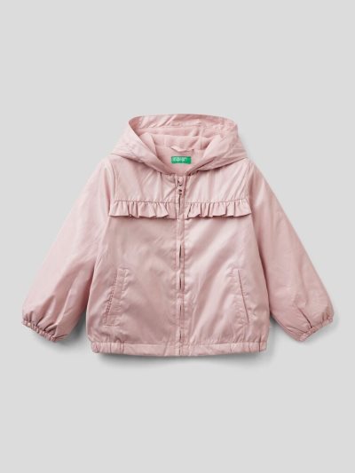 Soft Pink Kids' Benetton Rouches Light Jackets | AU173948