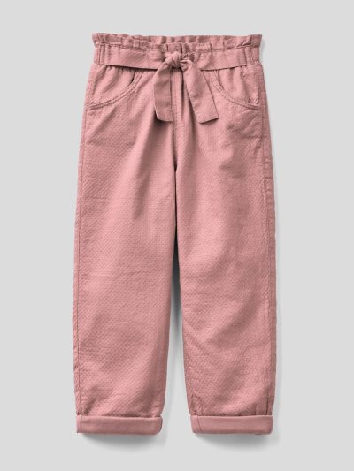 Soft Pink Kids' Benetton Sash Trousers | AU910196