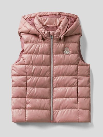 Soft Pink Kids' Benetton Sleeveless Hood Light Jackets | AU289167