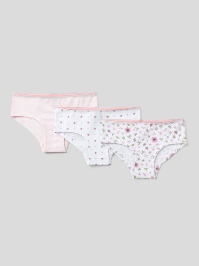 Soft Pink Kids' Benetton Three Pairs Of Stretch Cotton Briefs | AU274682