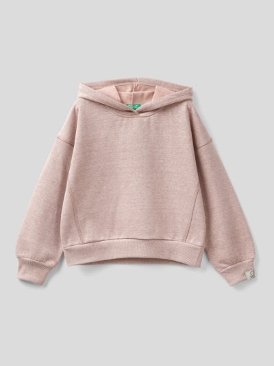 Soft Pink Kids' Benetton Warm Recycled Fabric Hoodie | AU286769