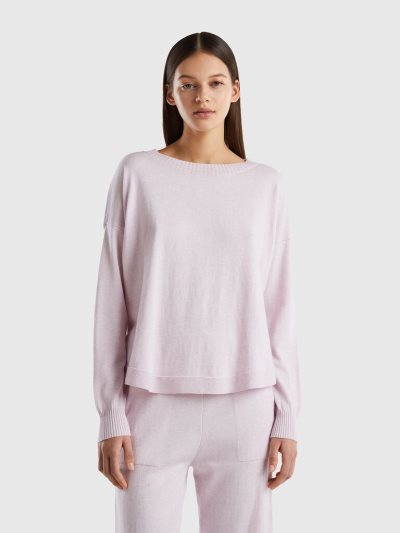 Soft Pink Women's Benetton Cashmere Blend Sweaters | AU315978