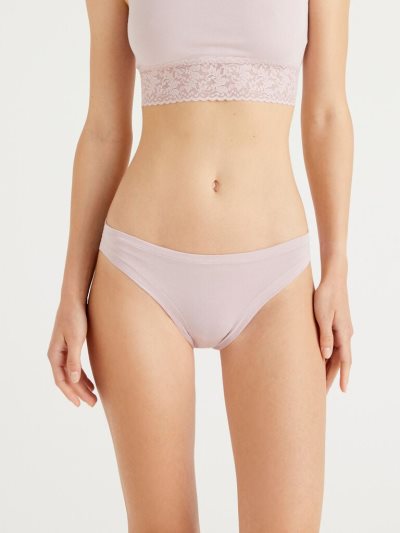 Soft Pink Women's Benetton Low Rise Super Stretch Organic Cotton Knickers | AU258441