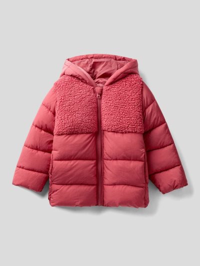 Strawberry Kids' Benetton Nylon And Fur Padded Jackets | AU137432