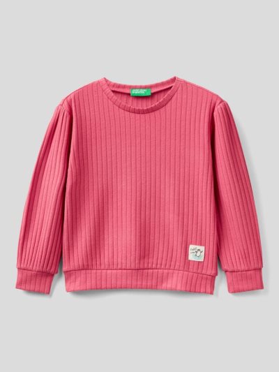 Strawberry Kids' Benetton Ribbed Pullover Sweatshirt | AU893403