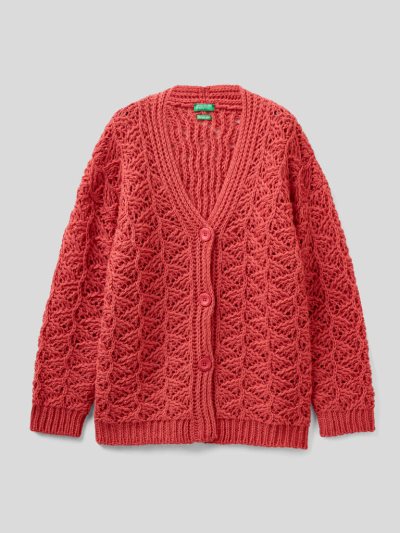 Strawberry Kids' Benetton V-neck Knit Cardigan | AU980247