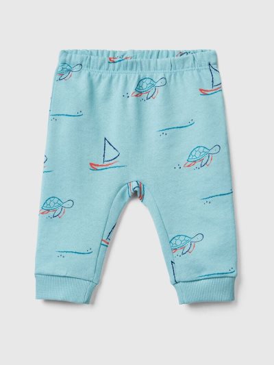 Turquoise Kids' Benetton Patterned Sweatpants | AU218613