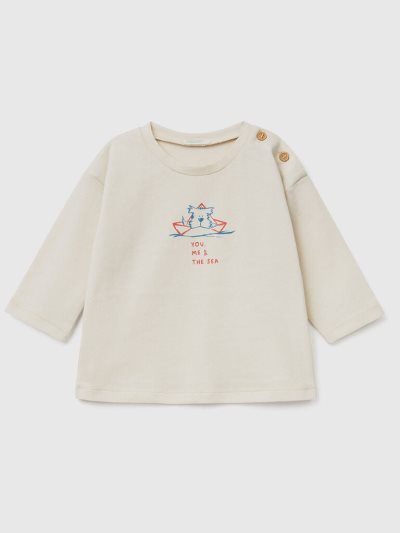 Vanilla Kids' Benetton 100% Cotton Print T Shirts | AU297373