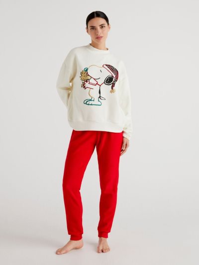 Vanilla Women's Benetton Snoopy Christmas Fleece Matching Sets | AU785626