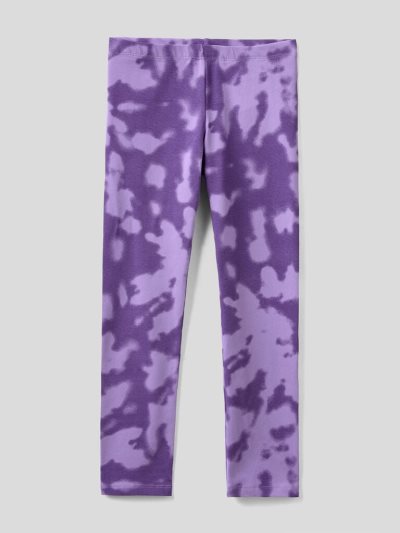 Violet Kids' Benetton Tie-dye Stretch Cotton Leggings | AU006880