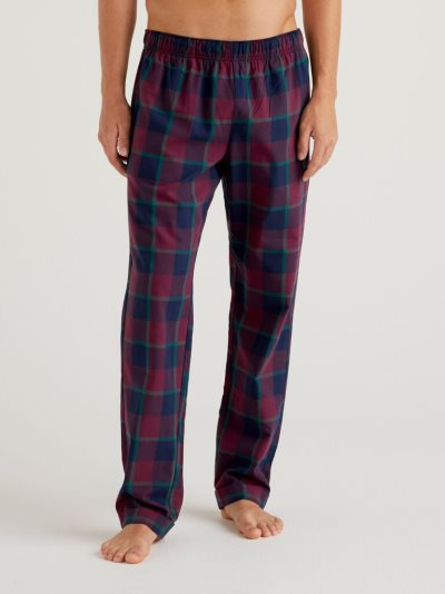 Violet Men's Benetton Check Lightweight Flannel Trousers | AU462759