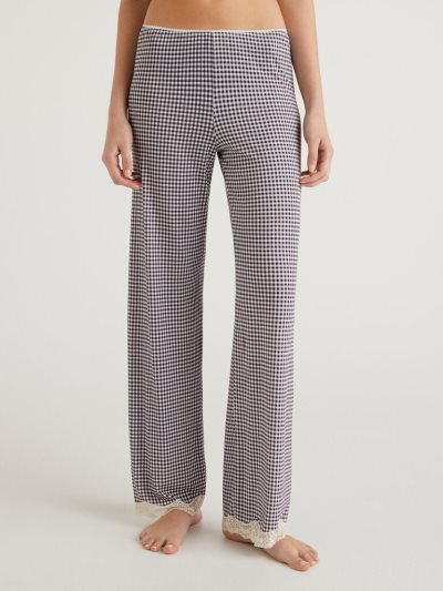 Violet Women's Benetton Patterned Sustainable Viscose Trousers | AU161981