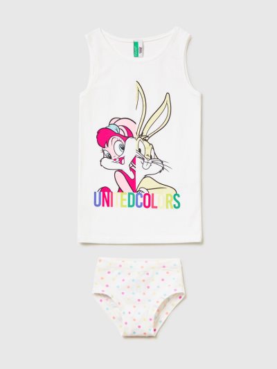 White Kids' Benetton Bugs Bunny & Lola And Underwear Tanks | AU663273