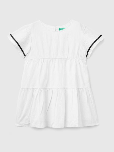 White Kids' Benetton Frills Short Dress | AU453858