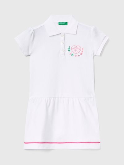 White Kids' Benetton Polo-style Short Dress | AU011808