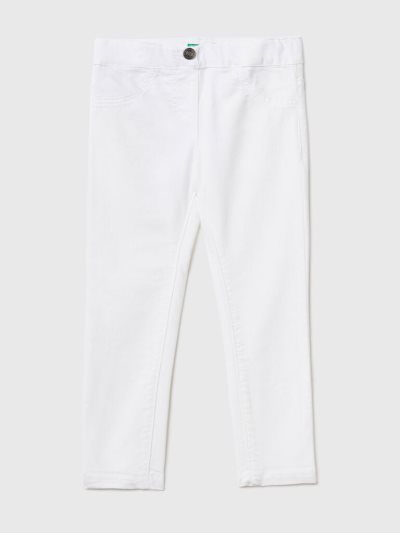 White Kids' Benetton Stretch Cotton Blend Jeggings | AU862033