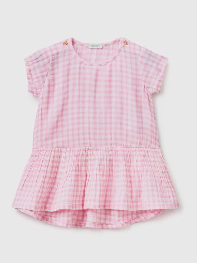 White Kids' Benetton Vichy Pure Cotton Dress | AU189582